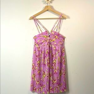 Zara Pink and Yellow Patterned Mini Dress